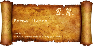 Barna Mietta névjegykártya